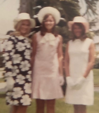 Easter Sunday Sophomore year -Marianne ODonnell Ivany, MaryLou Forthofer Davis and Becky Charnes Serazin